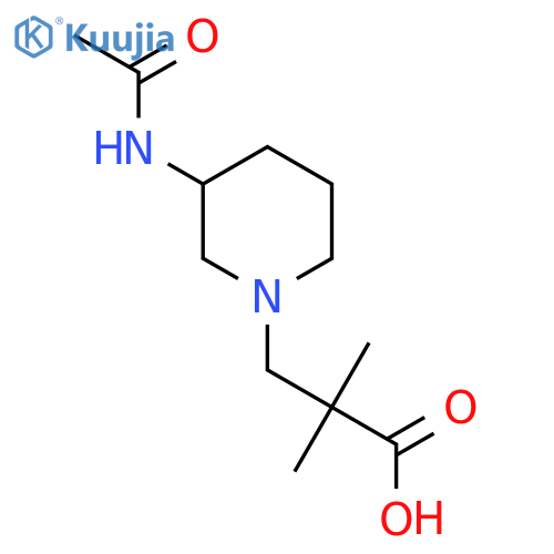 3-(3-Acetamidopiperidin-1-yl)-2,2-dimethylpropanoic acid structure
