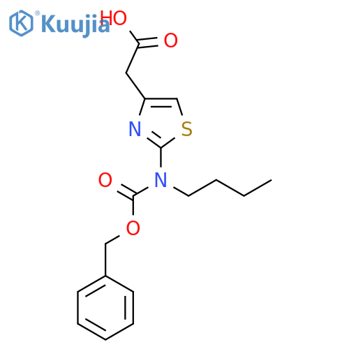 2-(2-{(benzyloxy)carbonyl(butyl)amino}-1,3-thiazol-4-yl)acetic acid structure