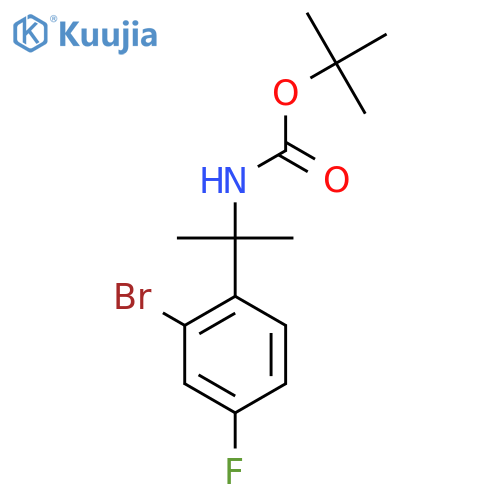 tert-butyl N-2-(2-bromo-4-fluorophenyl)propan-2-ylcarbamate structure