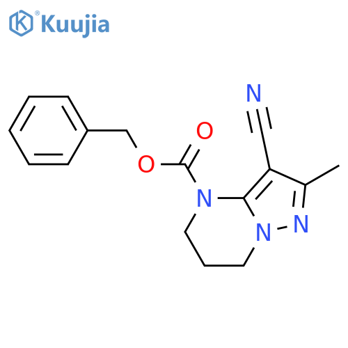 benzyl 3-cyano-2-methyl-4H,5H,6H,7H-pyrazolo1,5-apyrimidine-4-carboxylate structure