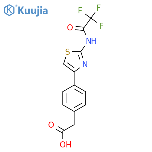 2-{4-2-(2,2,2-trifluoroacetamido)-1,3-thiazol-4-ylphenyl}acetic acid structure