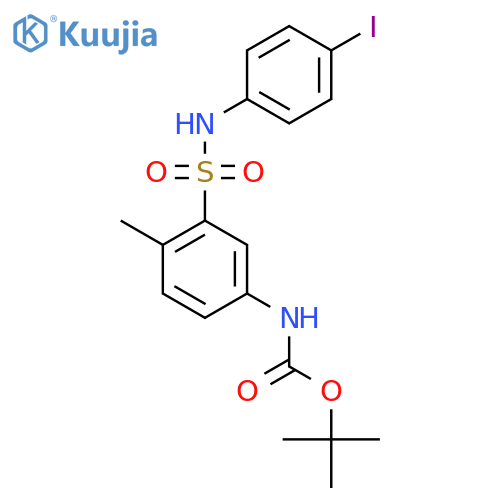 tert-butyl N-{3-(4-iodophenyl)sulfamoyl-4-methylphenyl}carbamate structure