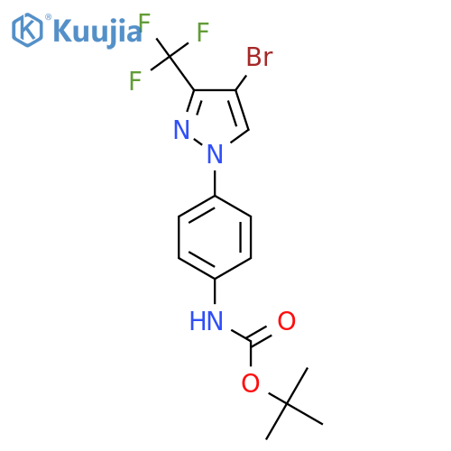 tert-butyl N-{4-4-bromo-3-(trifluoromethyl)-1H-pyrazol-1-ylphenyl}carbamate structure