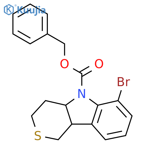 benzyl 6-bromo-1H,3H,4H,4aH,5H,9bH-thiopyrano4,3-bindole-5-carboxylate structure