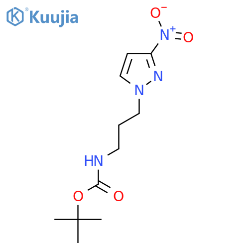 tert-butyl N-3-(3-nitro-1H-pyrazol-1-yl)propylcarbamate structure