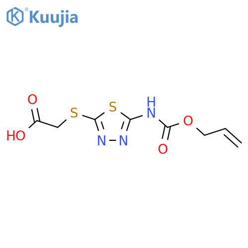 2-[(5-{[(Prop-2-en-1-yloxy)carbonyl]amino}-1,3,4-thiadiazol-2-yl)sulfanyl]acetic acid structure