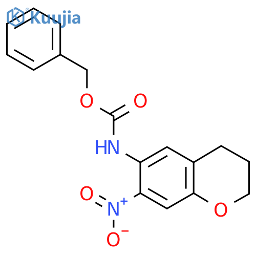 benzyl N-(7-nitro-3,4-dihydro-2H-1-benzopyran-6-yl)carbamate structure