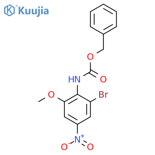benzyl N-(2-bromo-6-methoxy-4-nitrophenyl)carbamate structure