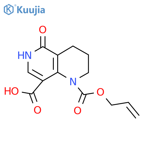 5-Hydroxy-1-[(prop-2-en-1-yloxy)carbonyl]-1,2,3,4-tetrahydro-1,6-naphthyridine-8-carboxylic acid structure
