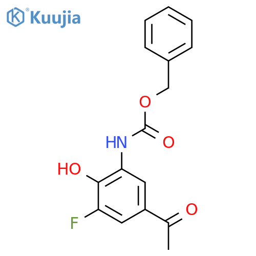 benzyl N-(5-acetyl-3-fluoro-2-hydroxyphenyl)carbamate structure
