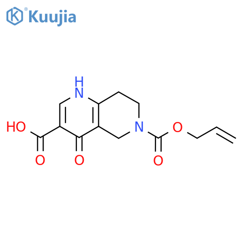 4-Hydroxy-6-[(prop-2-en-1-yloxy)carbonyl]-5,6,7,8-tetrahydro-1,6-naphthyridine-3-carboxylic acid structure