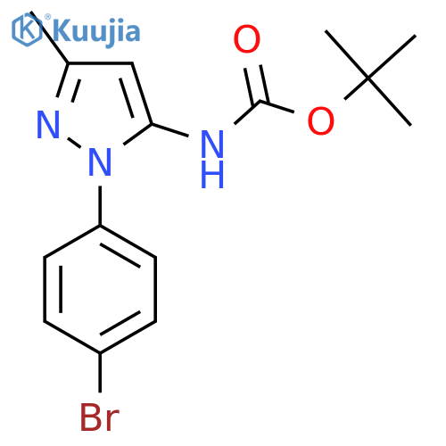 tert-butyl N-[1-(4-bromophenyl)-3-methyl-1H-pyrazol-5-yl]carbamate structure