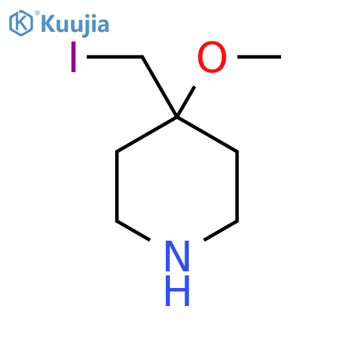 4-(Iodomethyl)-4-methoxypiperidine structure