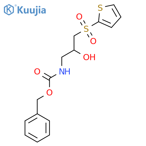 benzyl N-2-hydroxy-3-(thiophene-2-sulfonyl)propylcarbamate structure