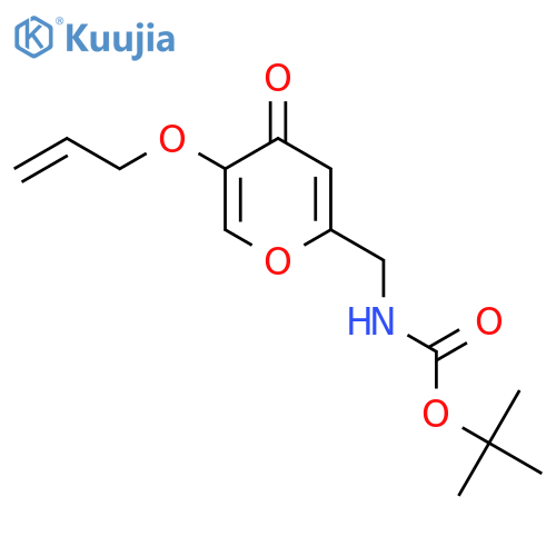 tert-butyl N-{[4-oxo-5-(prop-2-en-1-yloxy)-4H-pyran-2-yl]methyl}carbamate structure