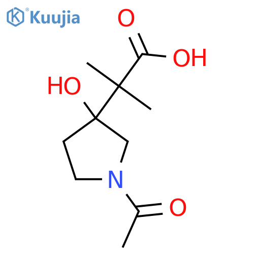 2-(1-Acetyl-3-hydroxypyrrolidin-3-yl)-2-methylpropanoic acid structure