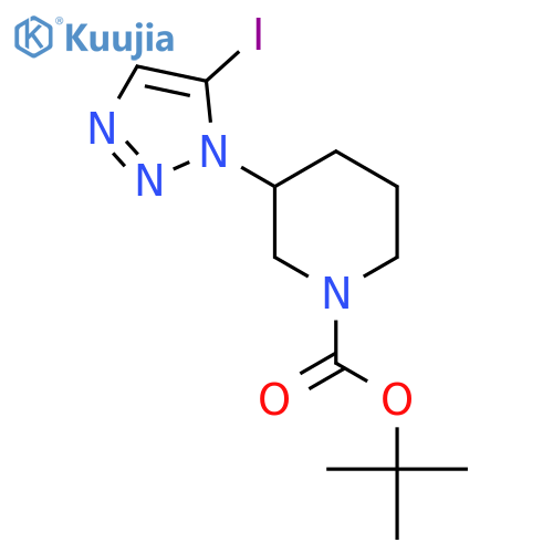 tert-butyl 3-(5-iodo-1H-1,2,3-triazol-1-yl)piperidine-1-carboxylate structure