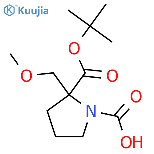 2-[(Tert-butoxy)carbonyl]-2-(methoxymethyl)pyrrolidine-1-carboxylic acid structure