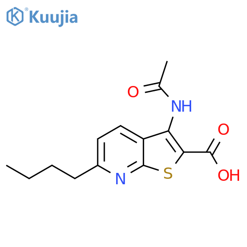 6-Butyl-3-acetamidothieno[2,3-b]pyridine-2-carboxylic acid structure