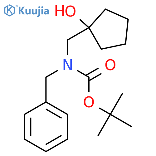 tert-butyl N-benzyl-N-[(1-hydroxycyclopentyl)methyl]carbamate structure