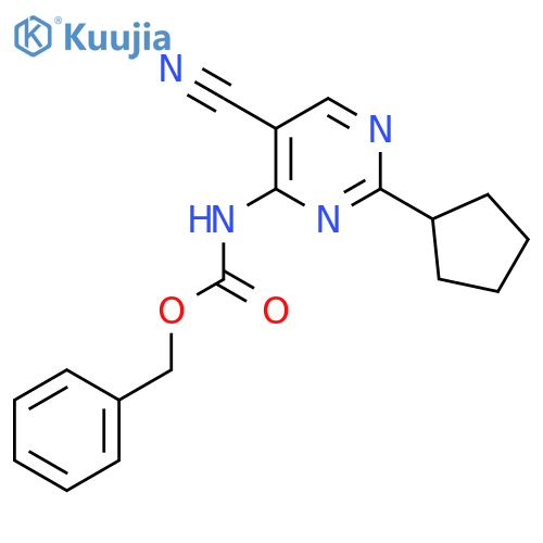 benzyl N-(5-cyano-2-cyclopentylpyrimidin-4-yl)carbamate structure