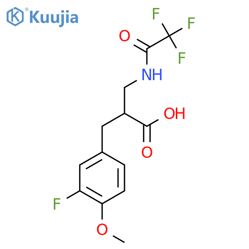 2-(3-fluoro-4-methoxyphenyl)methyl-3-(2,2,2-trifluoroacetamido)propanoic acid structure