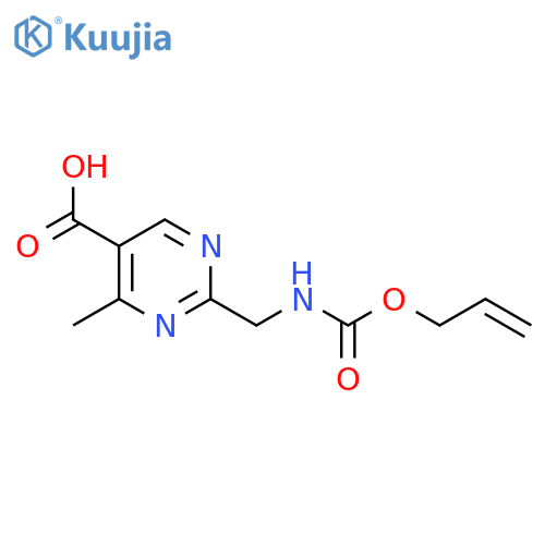 4-methyl-2-({(prop-2-en-1-yloxy)carbonylamino}methyl)pyrimidine-5-carboxylic acid structure