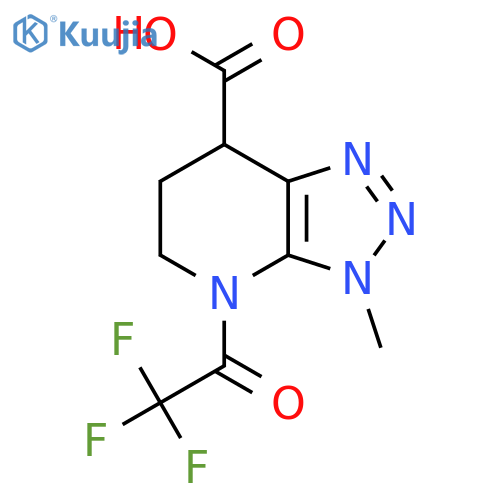 3-methyl-4-(2,2,2-trifluoroacetyl)-3H,4H,5H,6H,7H-[1,2,3]triazolo[4,5-b]pyridine-7-carboxylic acid structure