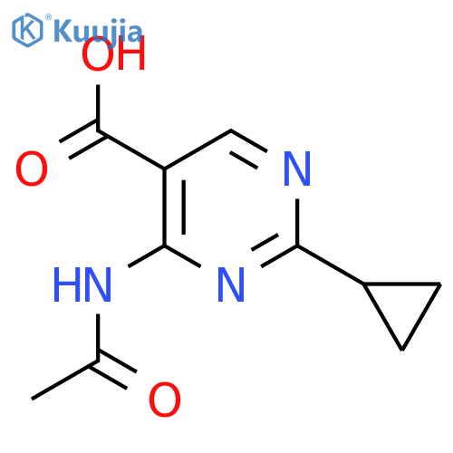 2-Cyclopropyl-4-acetamidopyrimidine-5-carboxylic acid structure