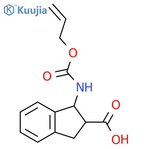 1-{(prop-2-en-1-yloxy)carbonylamino}-2,3-dihydro-1H-indene-2-carboxylic acid structure