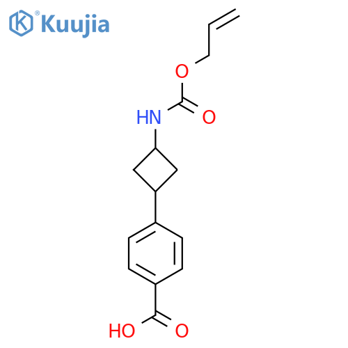 4-[(1r,3r)-3-{[(Prop-2-en-1-yloxy)carbonyl]amino}cyclobutyl]benzoic acid structure