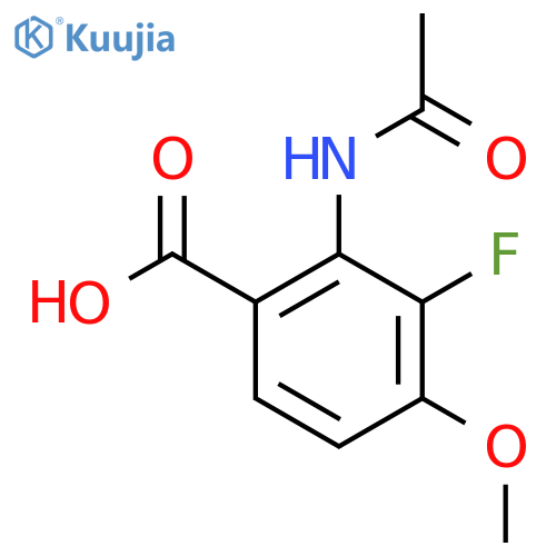 2-Acetamido-3-fluoro-4-methoxybenzoic acid structure