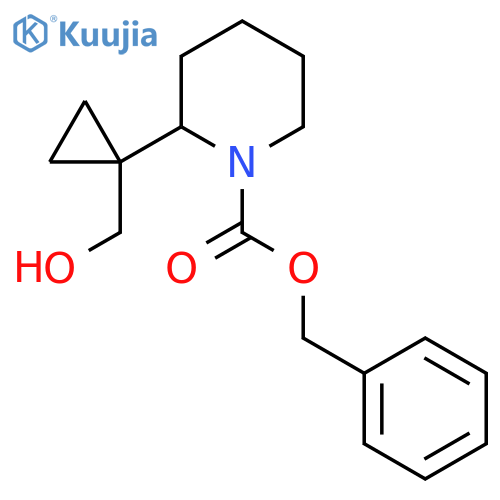 benzyl 2-1-(hydroxymethyl)cyclopropylpiperidine-1-carboxylate structure