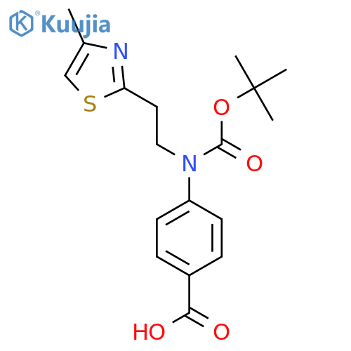 4-{(tert-butoxy)carbonyl2-(4-methyl-1,3-thiazol-2-yl)ethylamino}benzoic acid structure