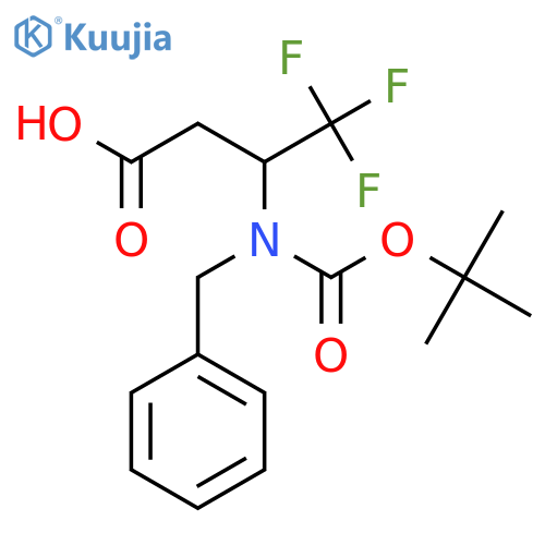 3-{benzyl(tert-butoxy)carbonylamino}-4,4,4-trifluorobutanoic acid structure