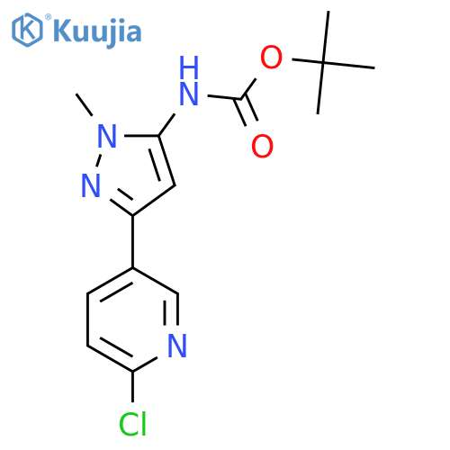 tert-butyl N-3-(6-chloropyridin-3-yl)-1-methyl-1H-pyrazol-5-ylcarbamate structure