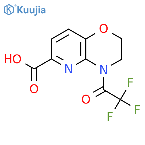 4-(2,2,2-trifluoroacetyl)-2H,3H,4H-pyrido[3,2-b][1,4]oxazine-6-carboxylic acid structure