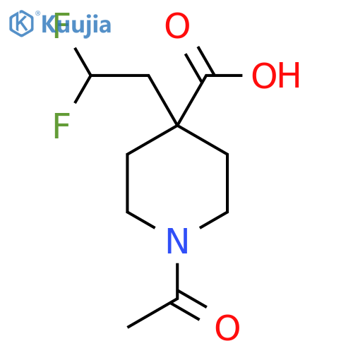 1-Acetyl-4-(2,2-difluoroethyl)piperidine-4-carboxylic acid structure