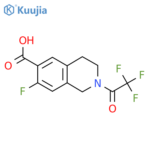 7-Fluoro-2-(2,2,2-trifluoroacetyl)-1,2,3,4-tetrahydroisoquinoline-6-carboxylic acid structure