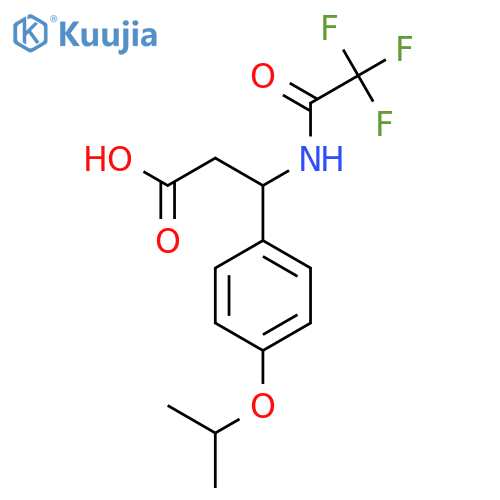 3-4-(propan-2-yloxy)phenyl-3-(2,2,2-trifluoroacetamido)propanoic acid structure