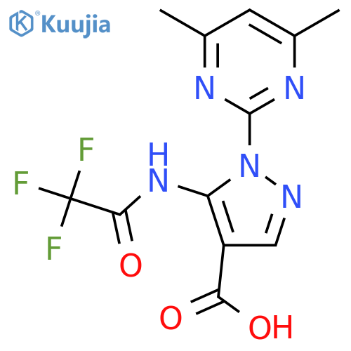1-(4,6-dimethylpyrimidin-2-yl)-5-(2,2,2-trifluoroacetamido)-1H-pyrazole-4-carboxylic acid structure