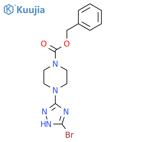 benzyl 4-(3-bromo-1H-1,2,4-triazol-5-yl)piperazine-1-carboxylate structure