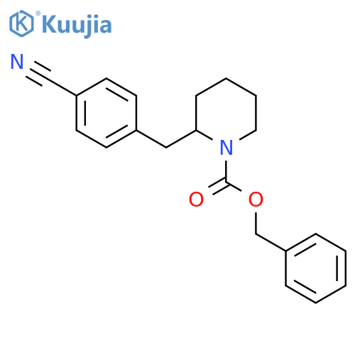 benzyl 2-(4-cyanophenyl)methylpiperidine-1-carboxylate structure