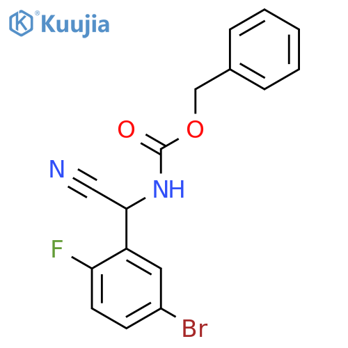 benzyl N-[(5-bromo-2-fluorophenyl)(cyano)methyl]carbamate structure