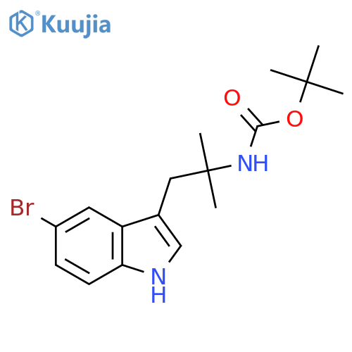 tert-butyl N-1-(5-bromo-1H-indol-3-yl)-2-methylpropan-2-ylcarbamate structure