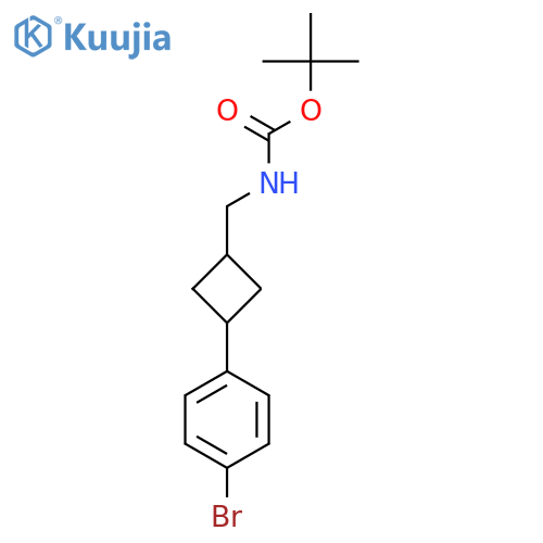 tert-butyl N-{3-(4-bromophenyl)cyclobutylmethyl}carbamate structure