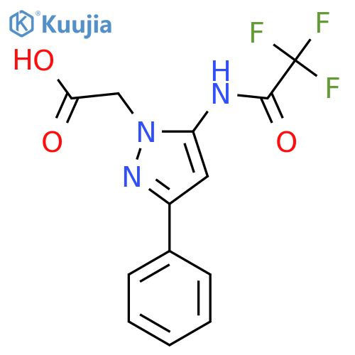 2-3-phenyl-5-(2,2,2-trifluoroacetamido)-1H-pyrazol-1-ylacetic acid structure