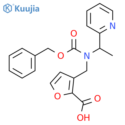 3-({(benzyloxy)carbonyl1-(pyridin-2-yl)ethylamino}methyl)furan-2-carboxylic acid structure