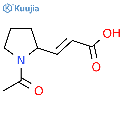 (2E)-3-(1-acetylpyrrolidin-2-yl)prop-2-enoic acid structure