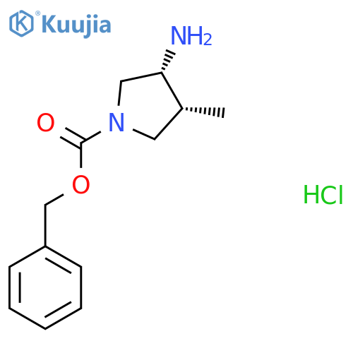 (3R,4R)-Benzyl 3-amino-4-methylpyrrolidine-1-carboxylate hydrochloride structure